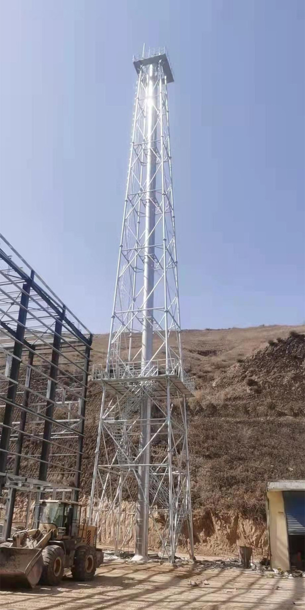 山西興縣50米塔架不銹鋼煙囪項目（口徑DN800mm，高度50m)